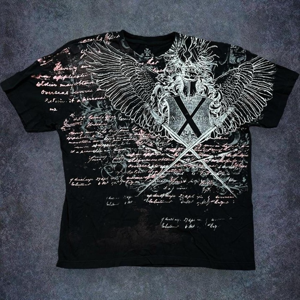 crazy y2k affliction style xzavier unlimited grunge emo t shirt